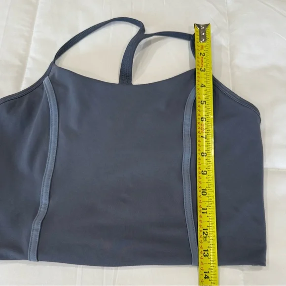 Yogalicious Charcoal Grey Racerback Sports Bra Crop - Picture 4 of 5